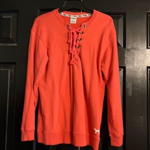 Coral laces sweatshirt